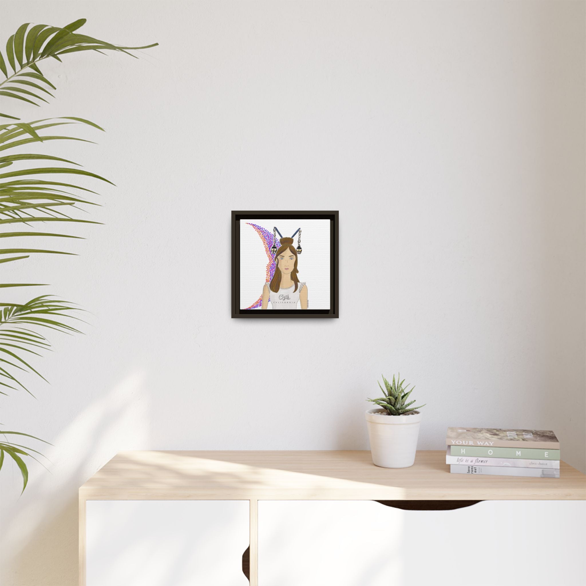 No.1 Girl with the Lanterns Framed Canvas Art Print