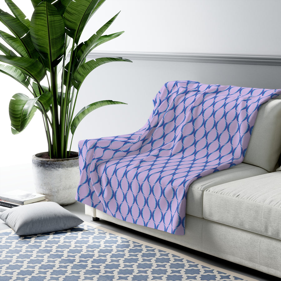 Blue Crescent Moon Sherpa Blanket
