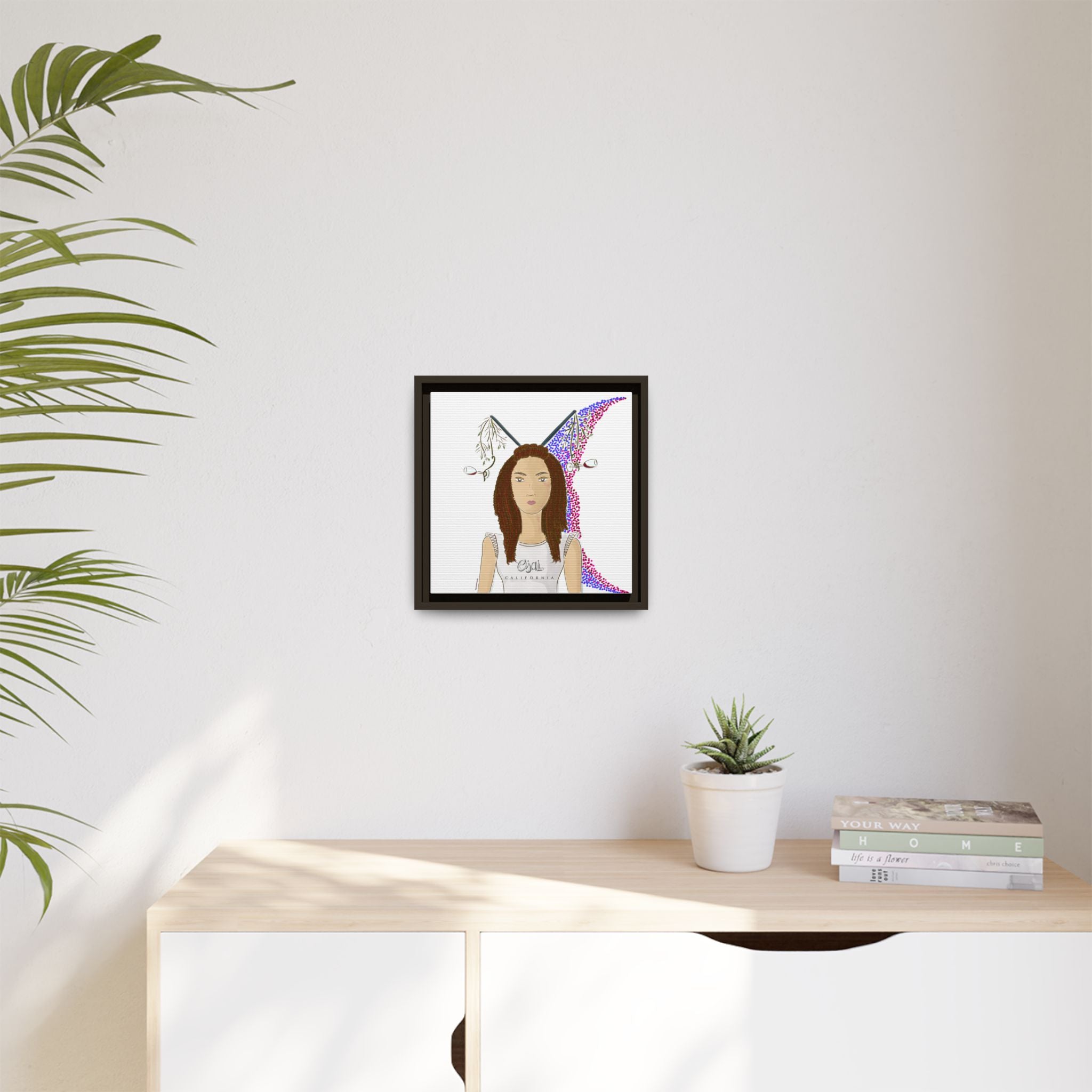 No.5 Girl with the Red Wine Glasses Framed Canvas Art Print