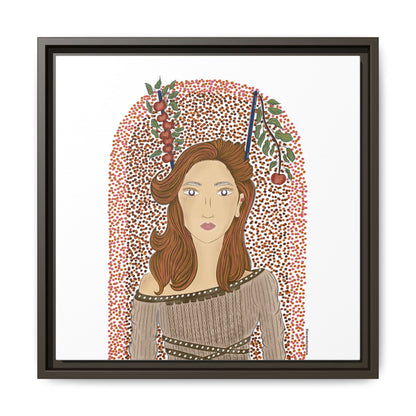 No.44 Girl with the Autumn Apples Framed Canvas Art Print