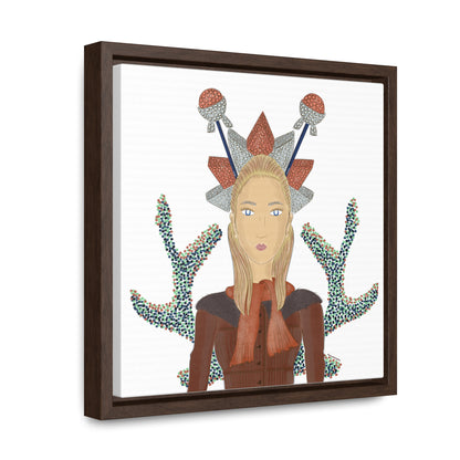 No.30 Girl with the Bling Sculpture Framed Canvas Art Print