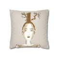 Oak Tree Branches Suede Square Pillow Cover