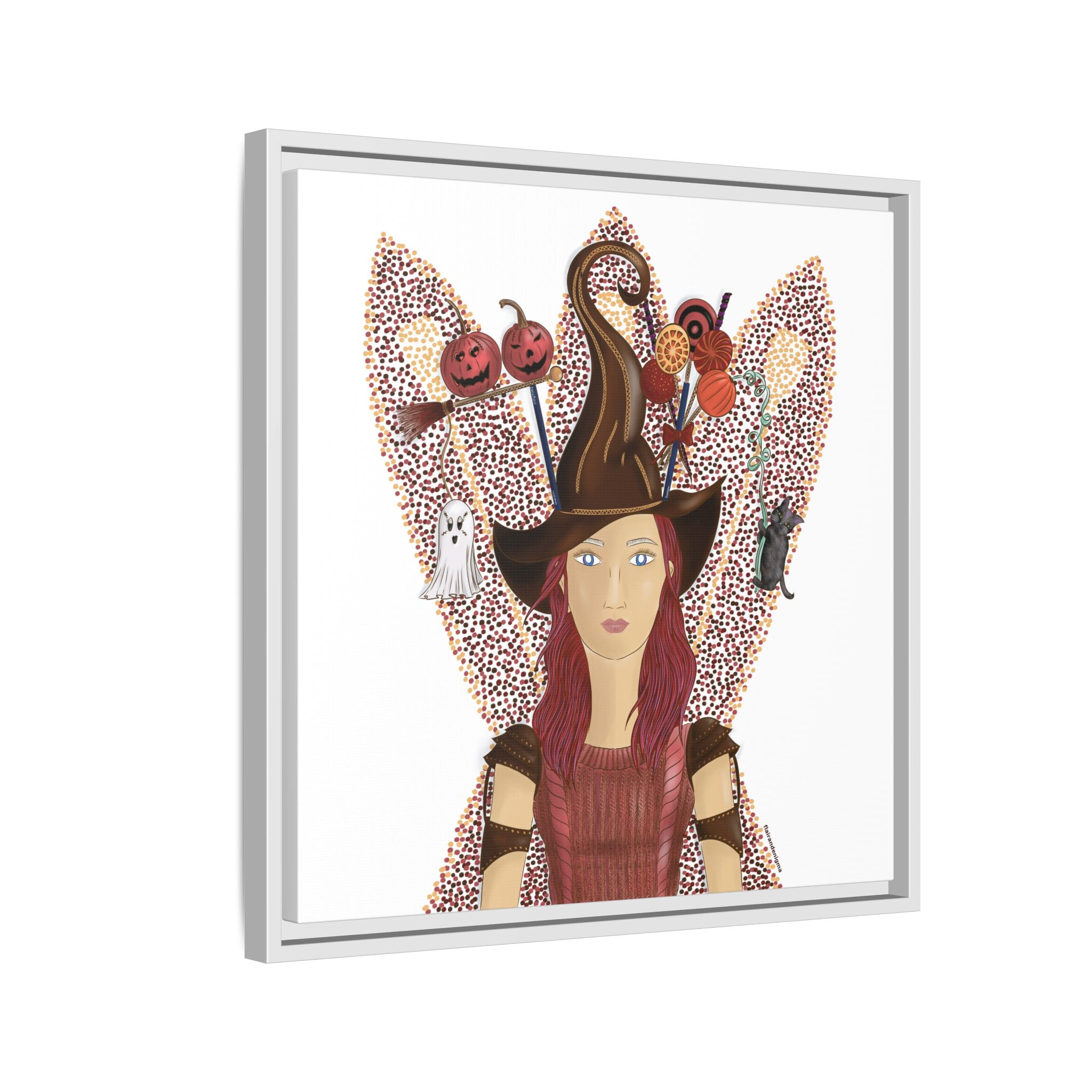 No.46 Girl with the Witch's Hat Framed Canvas Art Print