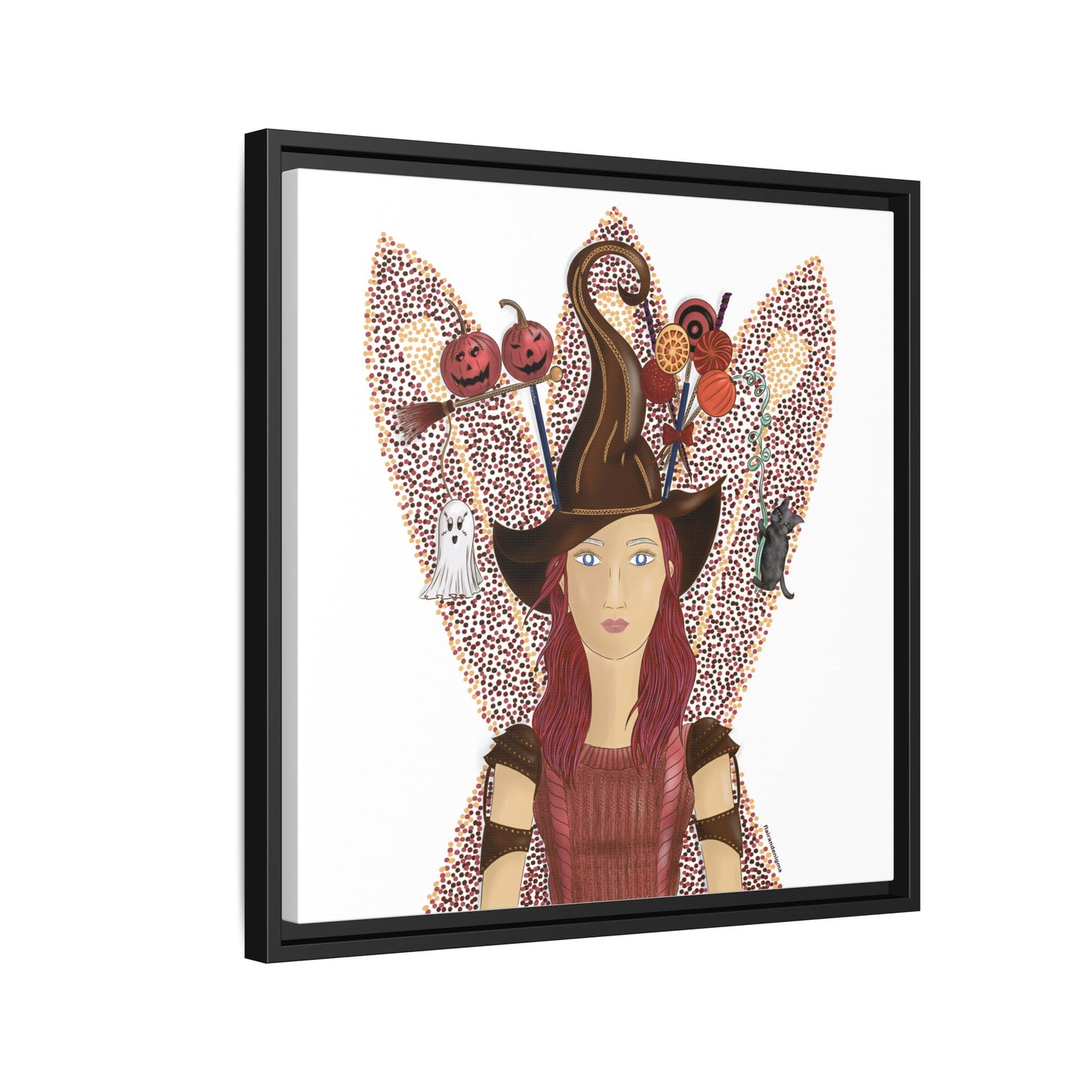 No.46 Girl with the Witch's Hat Framed Canvas Art Print