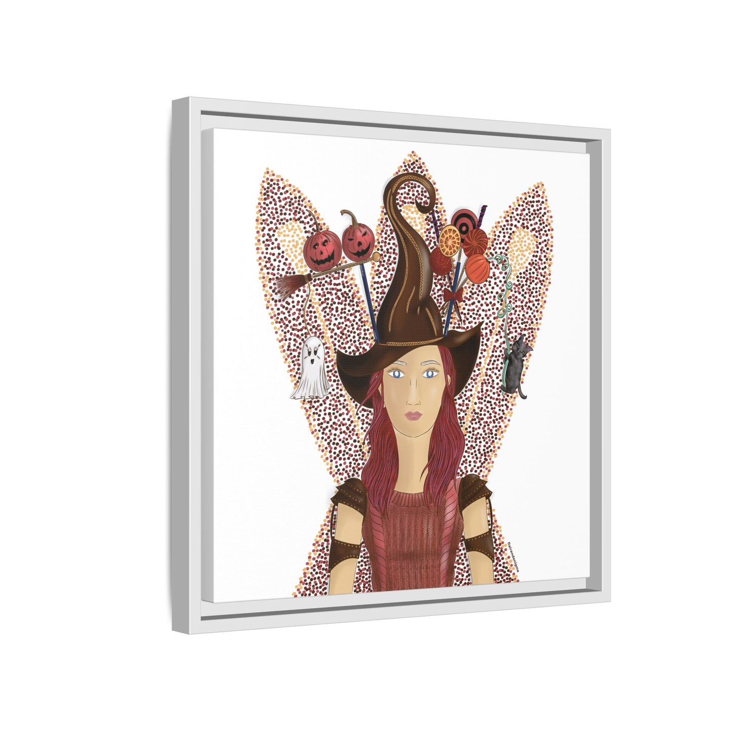 No.46 Girl with the Witch's Hat Framed Canvas Art Print