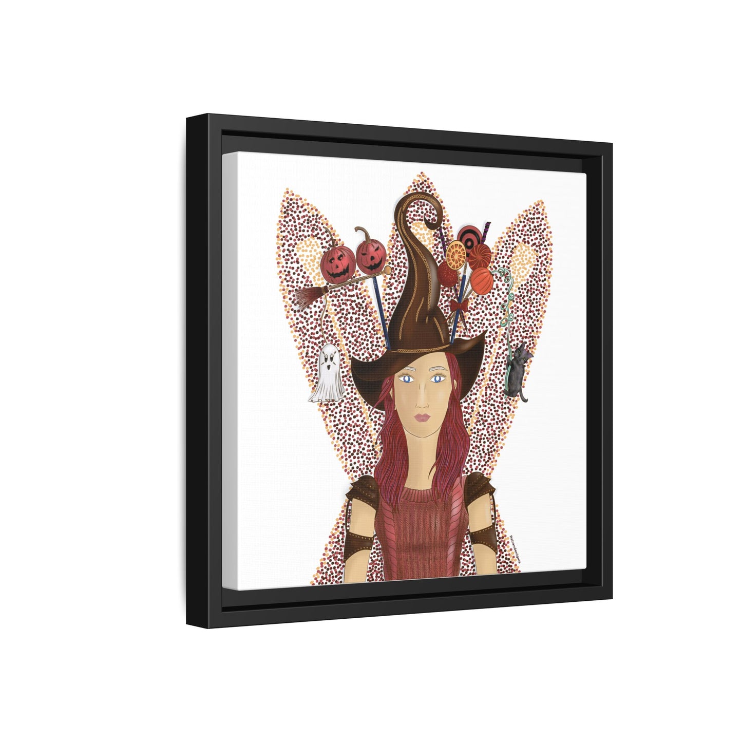 No.46 Girl with the Witch's Hat Framed Canvas Art Print