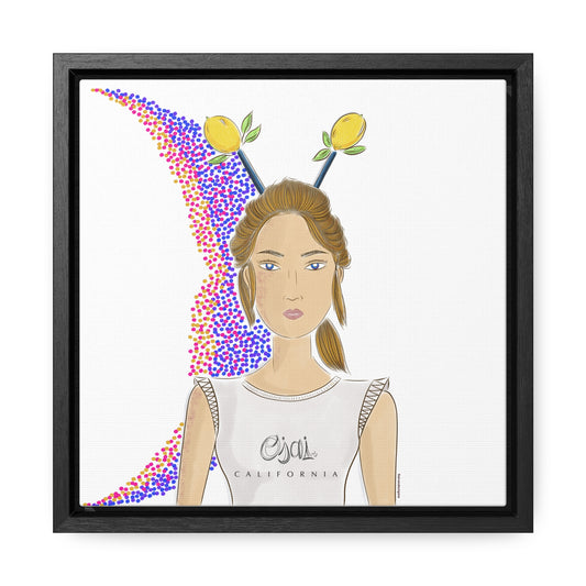 No.7 Girl with the Lemons Framed Canvas Art Print