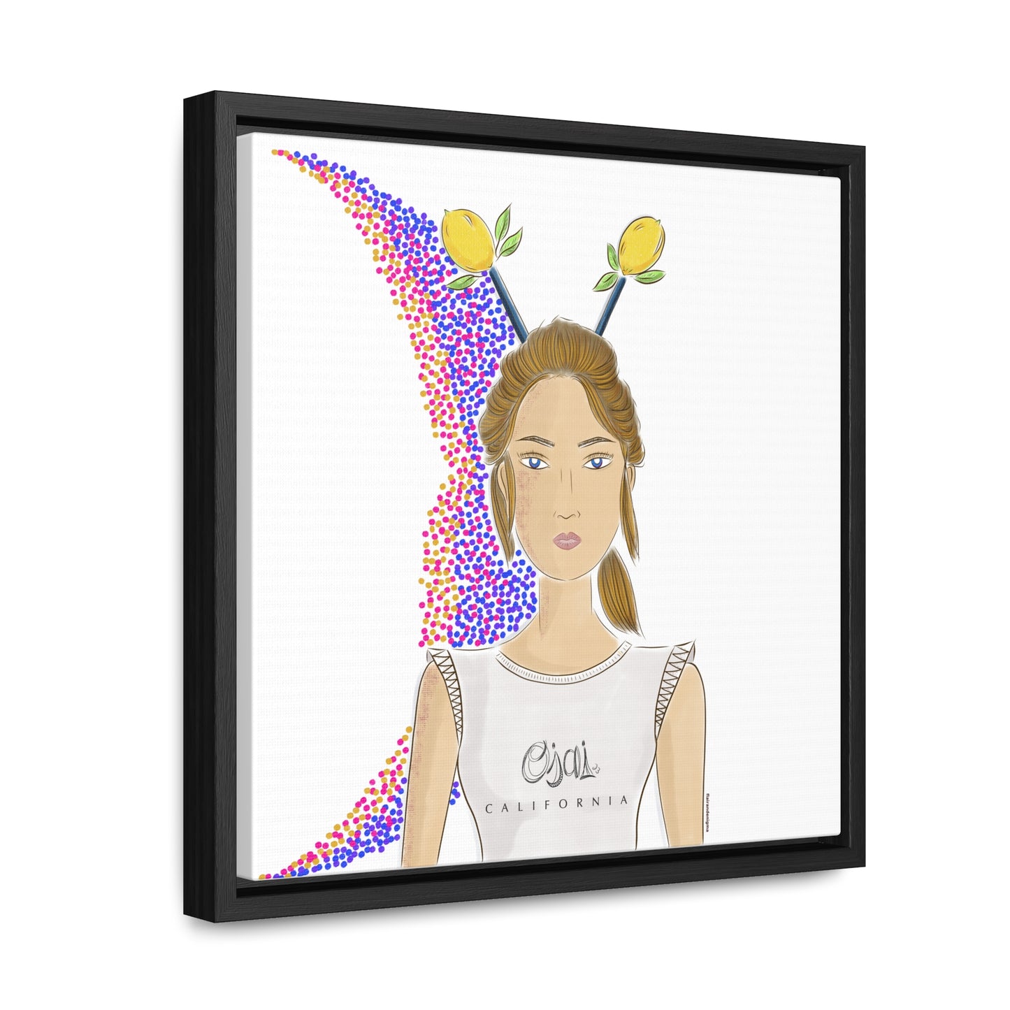 No.7 Girl with the Lemons Framed Canvas Art Print