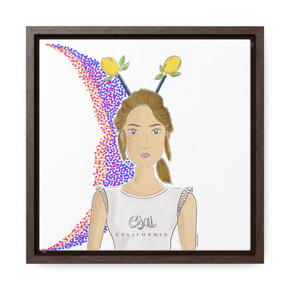 No.7 Girl with the Lemons Framed Canvas Art Print