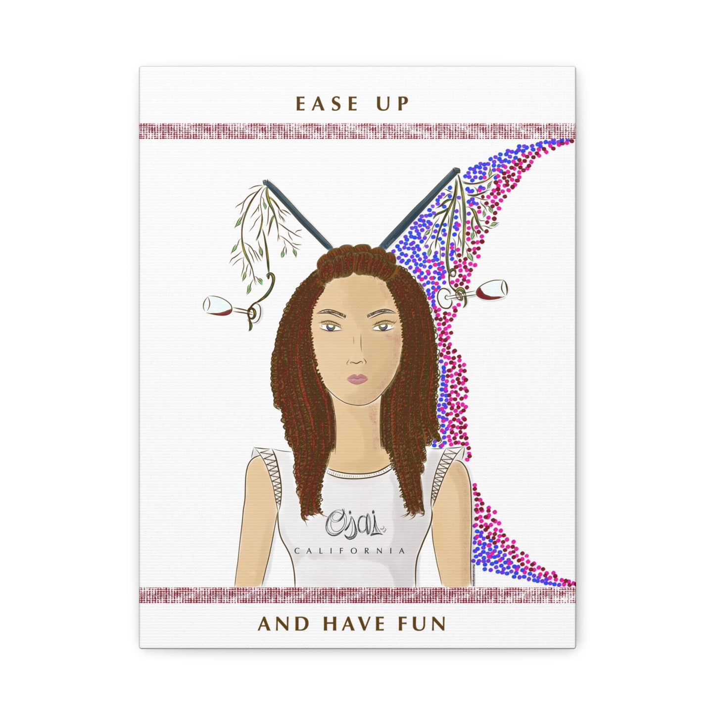 No.5 Girl with the Red Wine Glasses Canvas Art Print