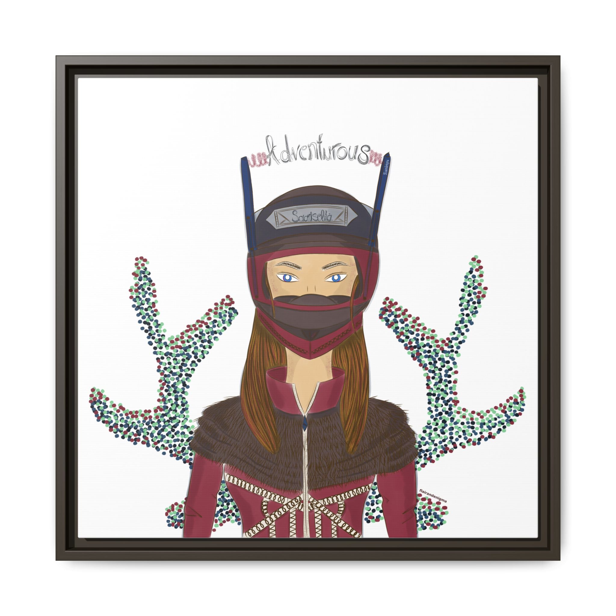 No.21 Girl with the Adventurous Helmet Framed Canvas Art Print