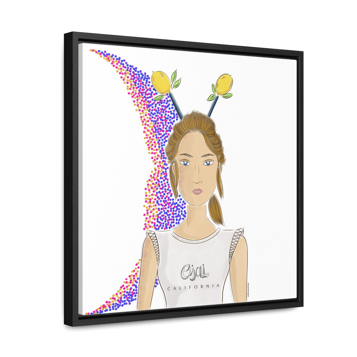 No.7 Girl with the Lemons Framed Canvas Art Print