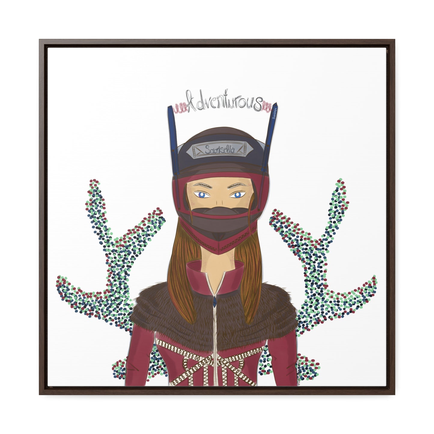 No.21 Girl with the Adventurous Helmet Framed Canvas Art Print