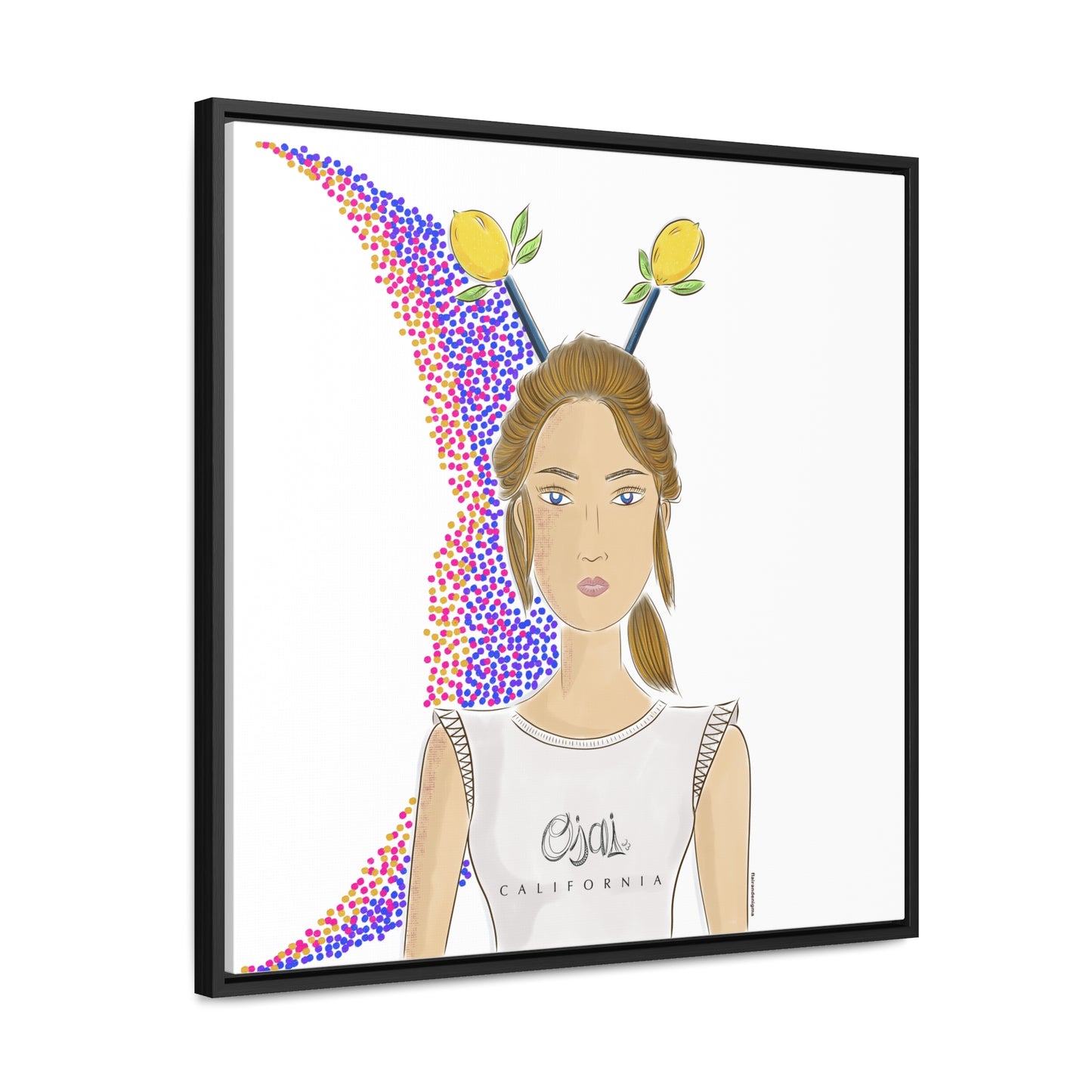 No.7 Girl with the Lemons Framed Canvas Art Print