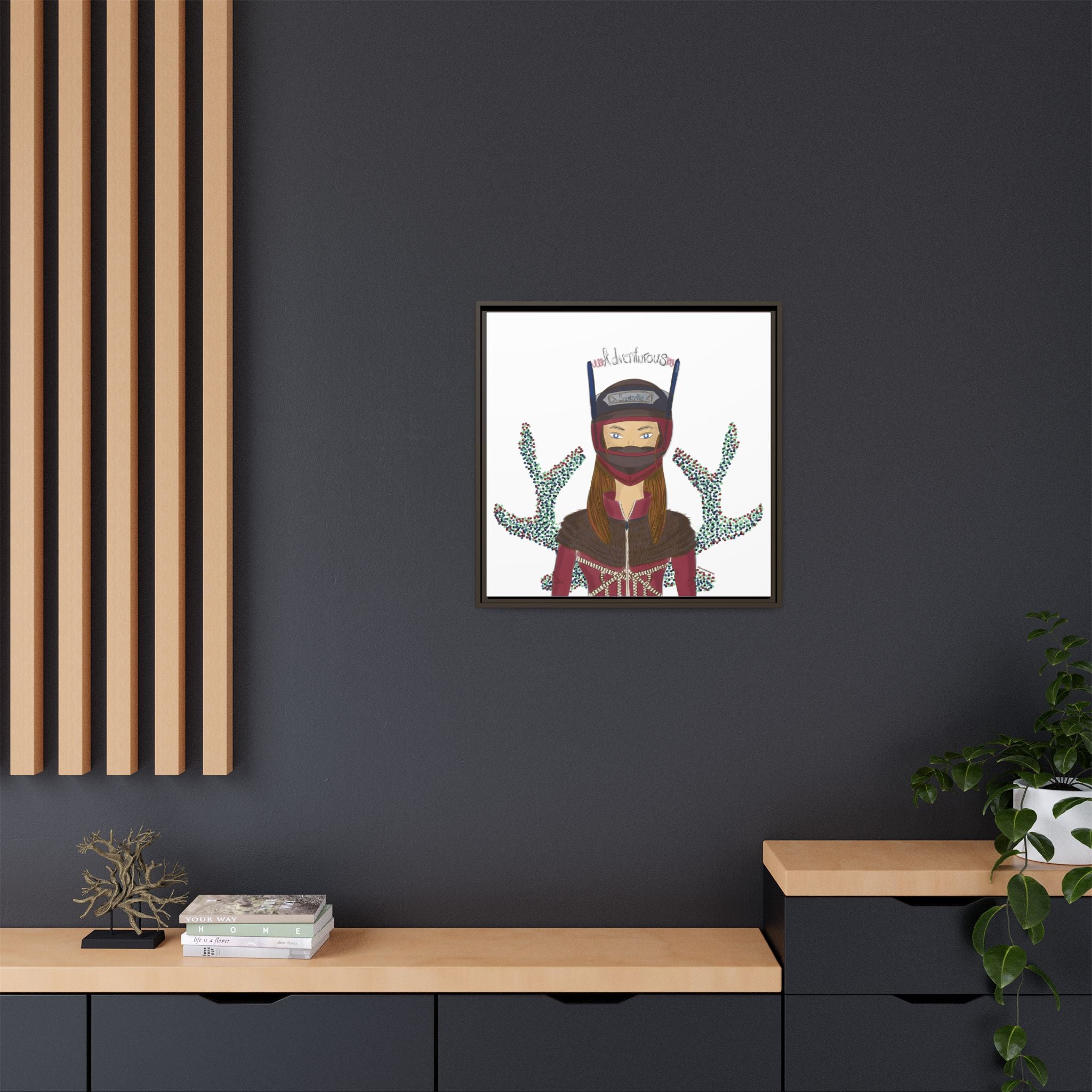 No.21 Girl with the Adventurous Helmet Framed Canvas Art Print