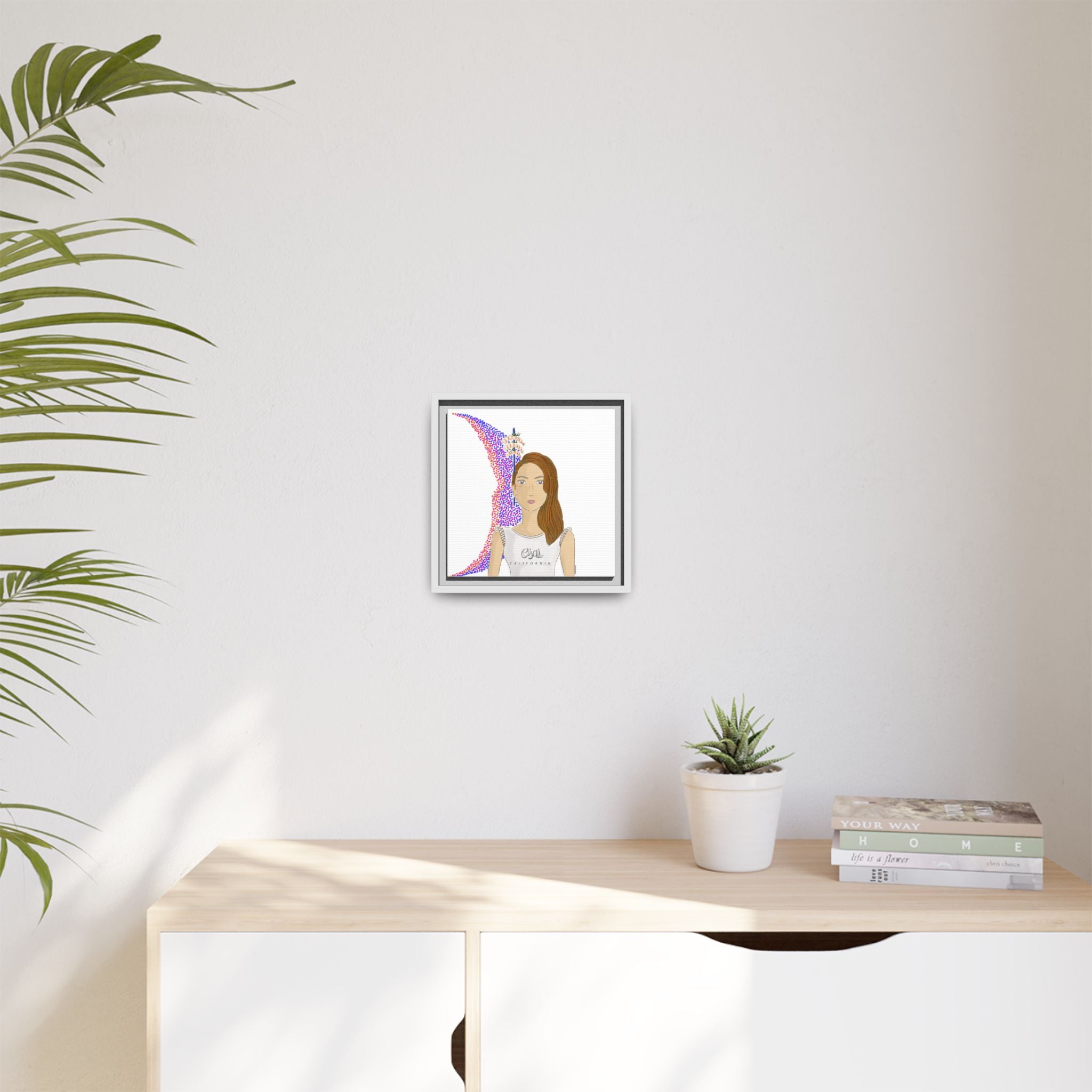 No.10 Girl with the Shrimps Framed Canvas Art Print