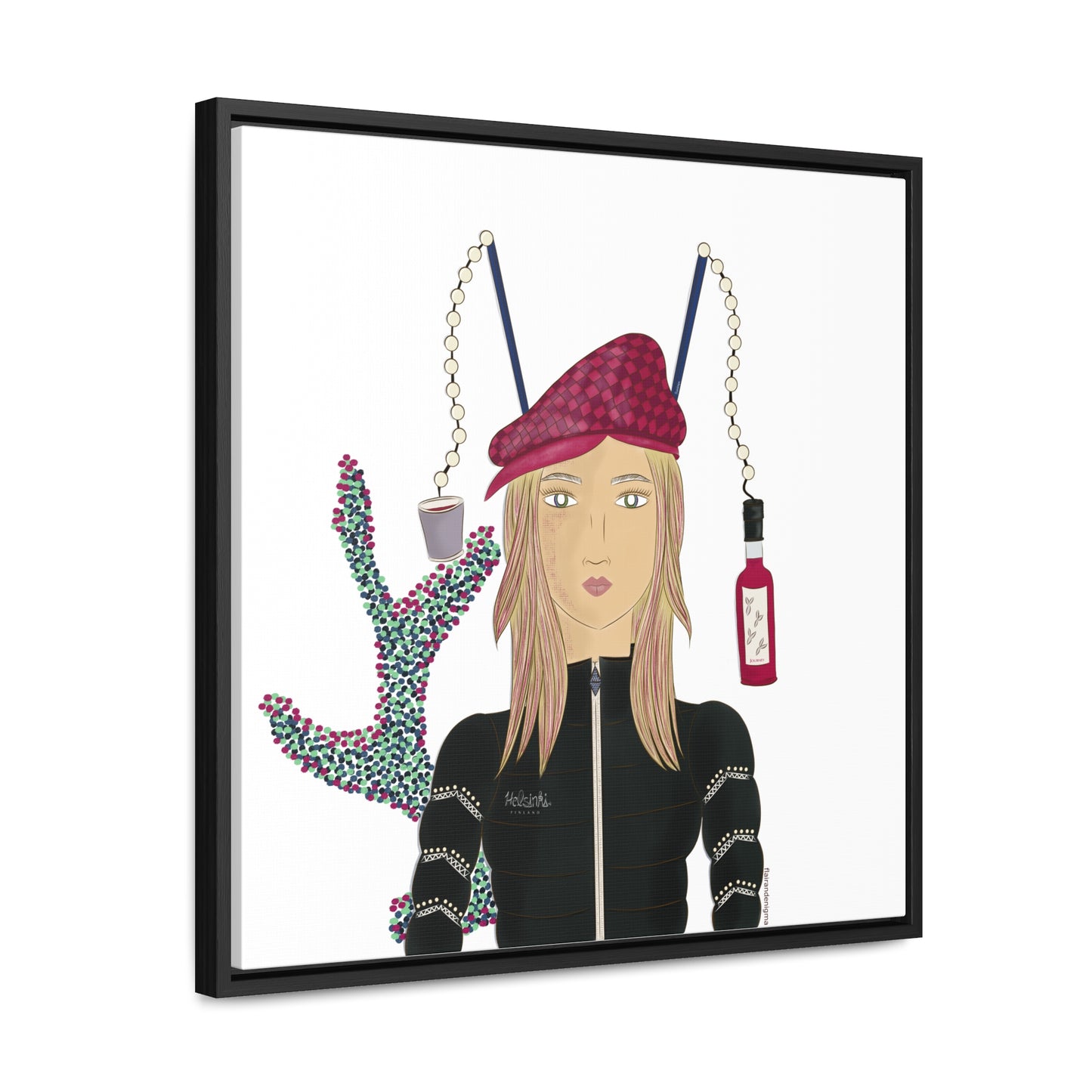 No.34 Girl with the Strawberry Mulled Wine Framed Canvas Art Print