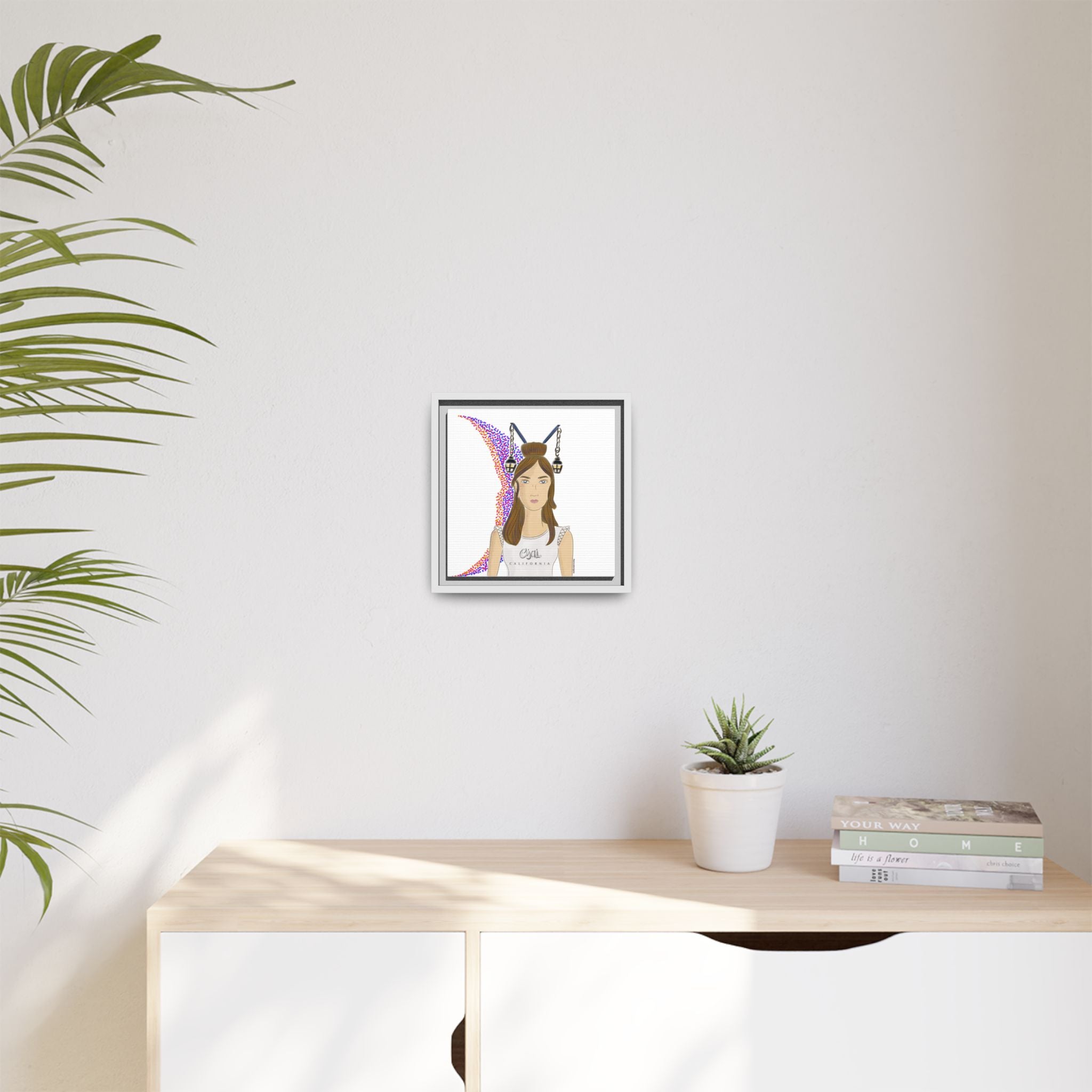 No.1 Girl with the Lanterns Framed Canvas Art Print