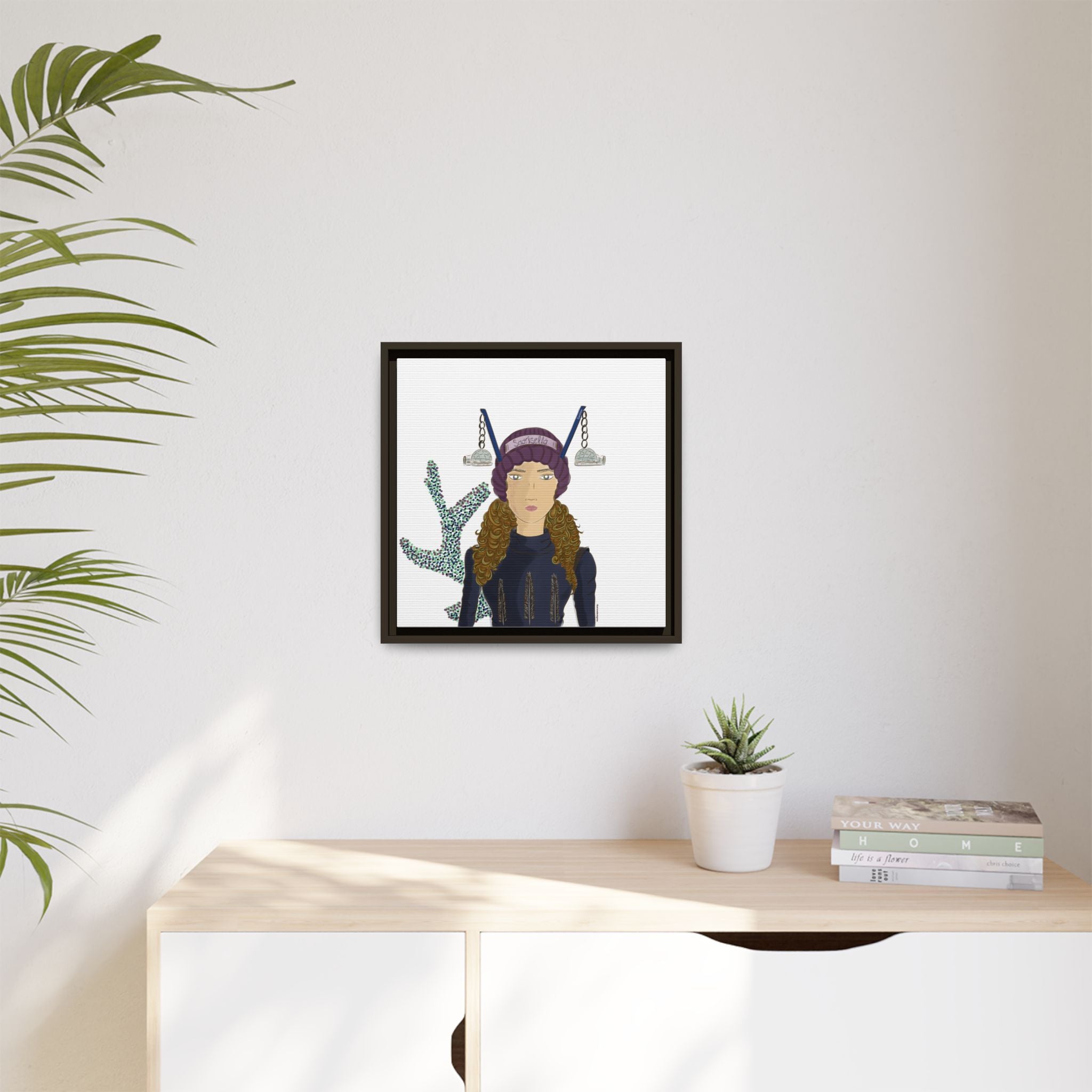 No.19 Girl with the Glass Igloos Framed Canvas Art Print
