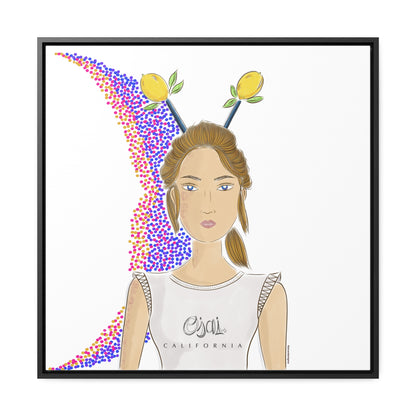 No.7 Girl with the Lemons Framed Canvas Art Print