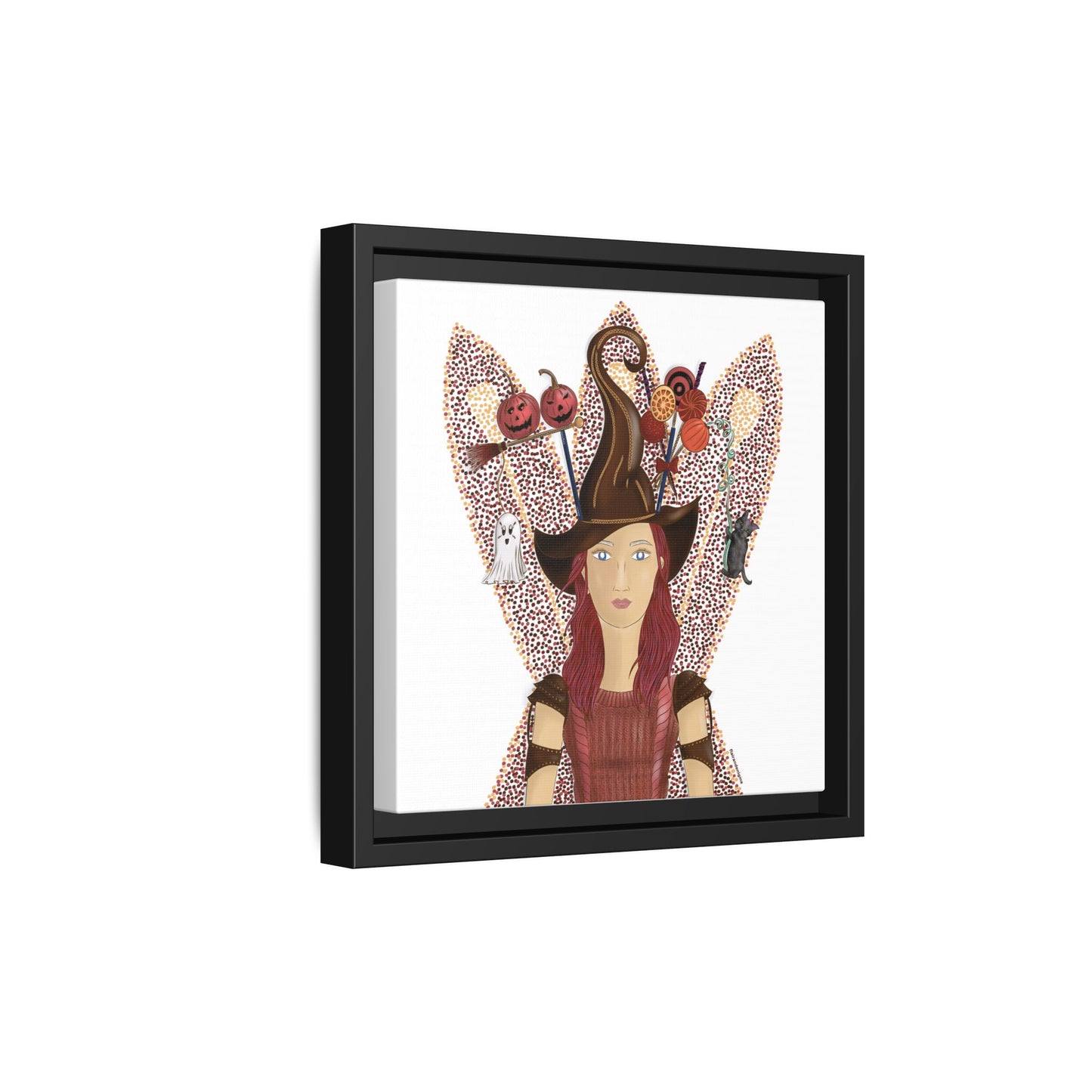 No.46 Girl with the Witch's Hat Framed Canvas Art Print