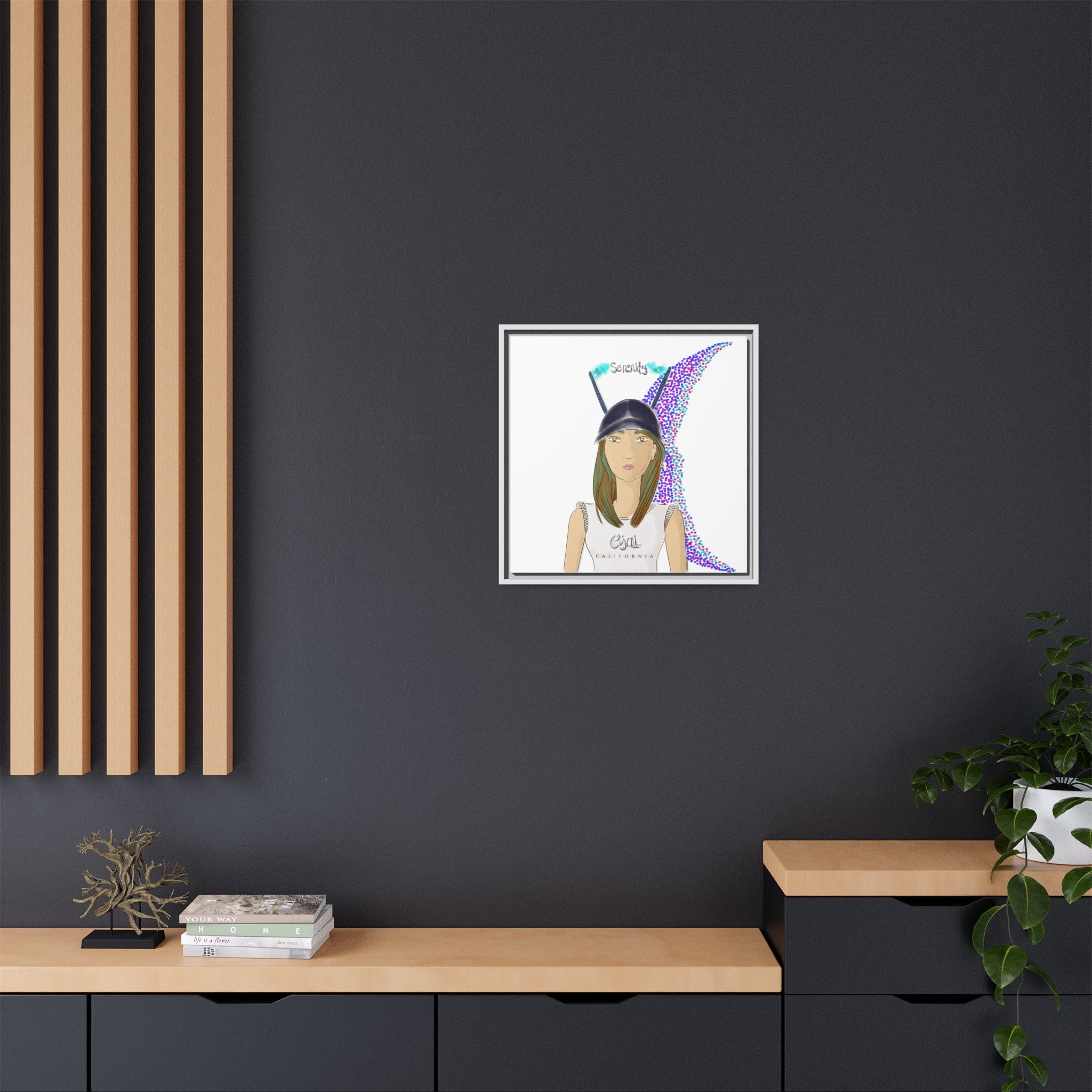 No.2 Girl with the Serenity Cap Framed Canvas Art Print