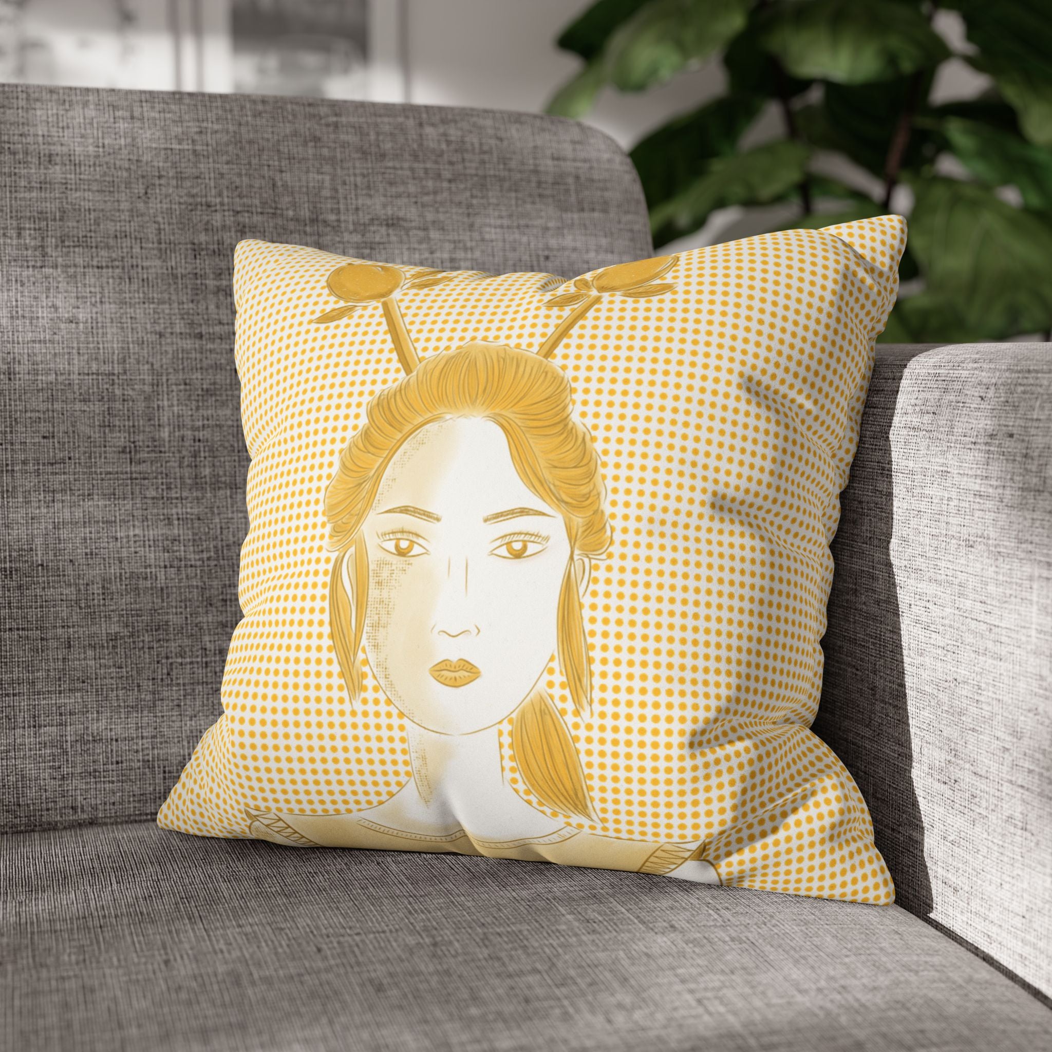 Lemons Suede Square Pillow Cover