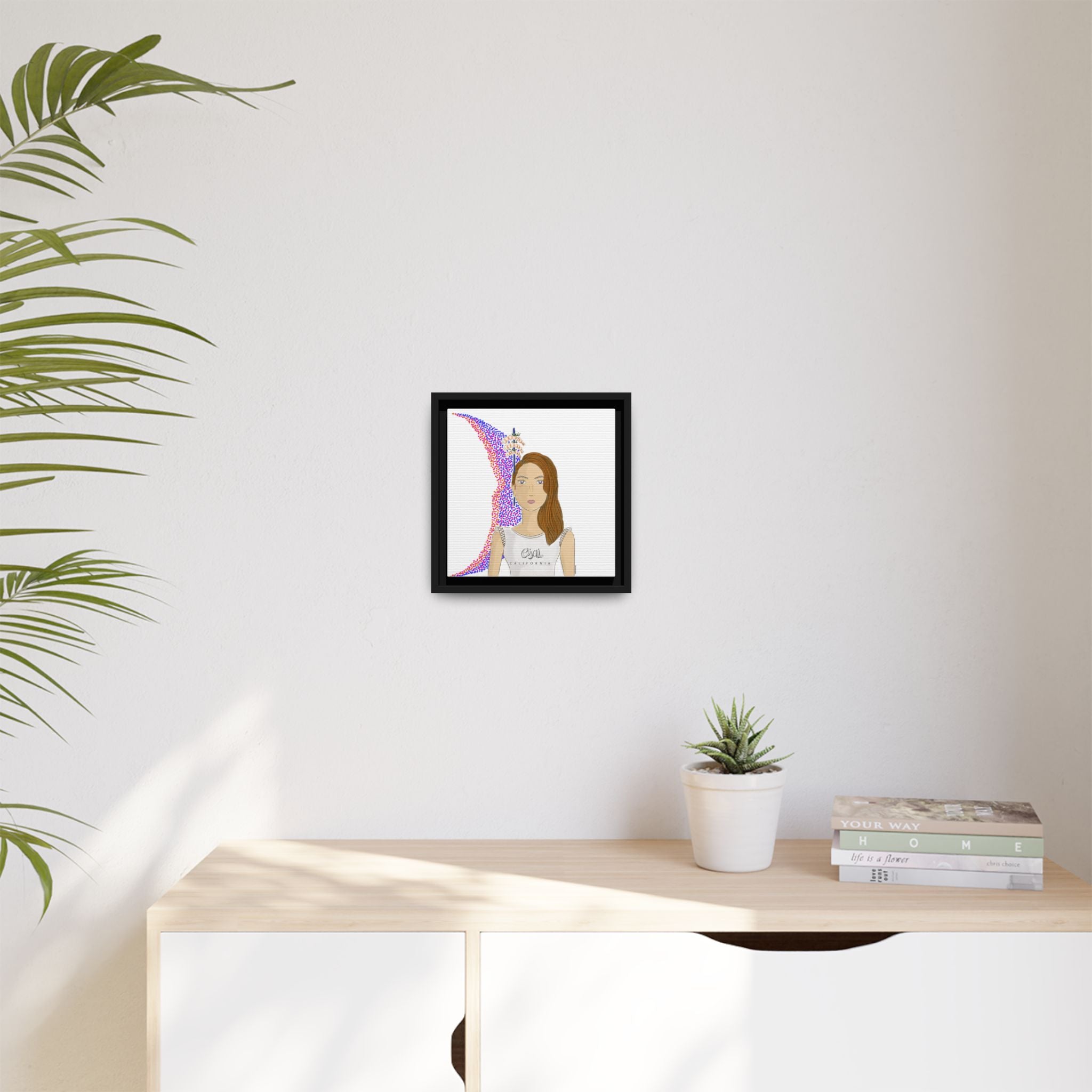 No.10 Girl with the Shrimps Framed Canvas Art Print