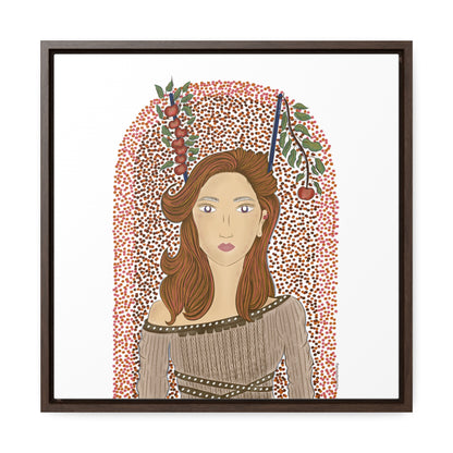 No.44 Girl with the Autumn Apples Framed Canvas Art Print