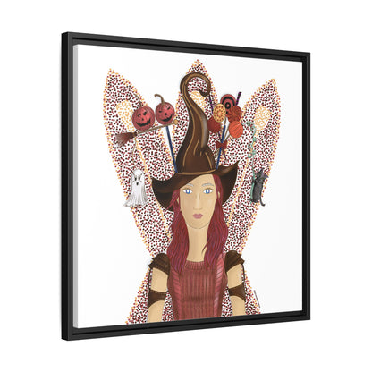 No.46 Girl with the Witch's Hat Framed Canvas Art Print