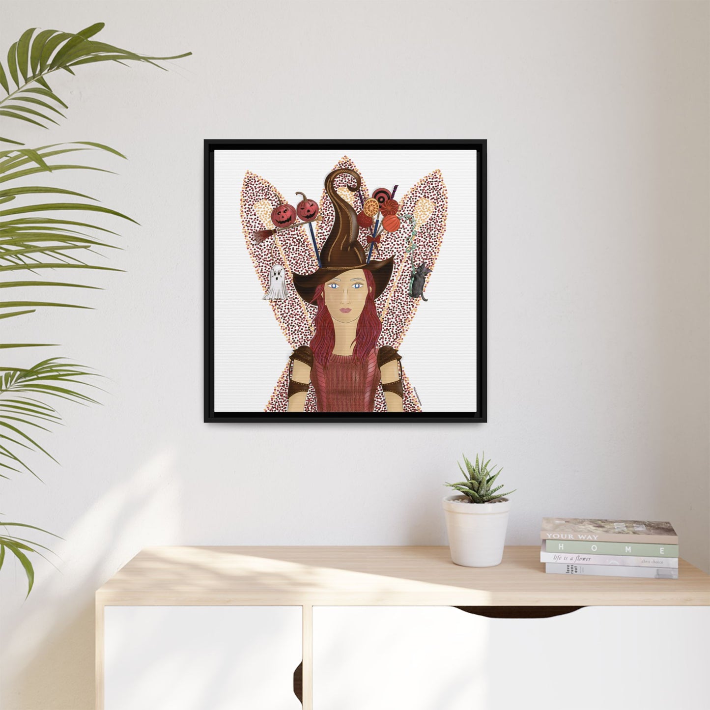 No.46 Girl with the Witch's Hat Framed Canvas Art Print
