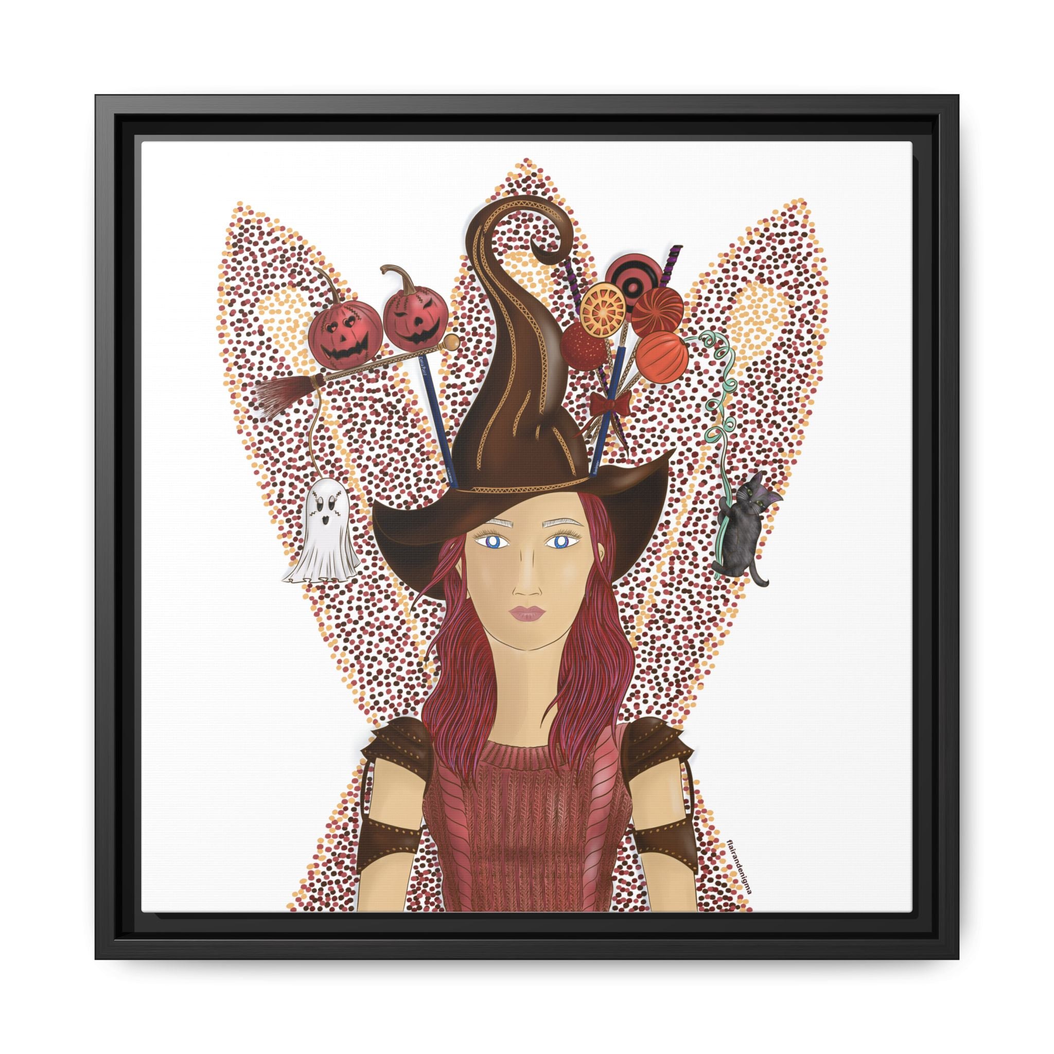 No.46 Girl with the Witch's Hat Framed Canvas Art Print