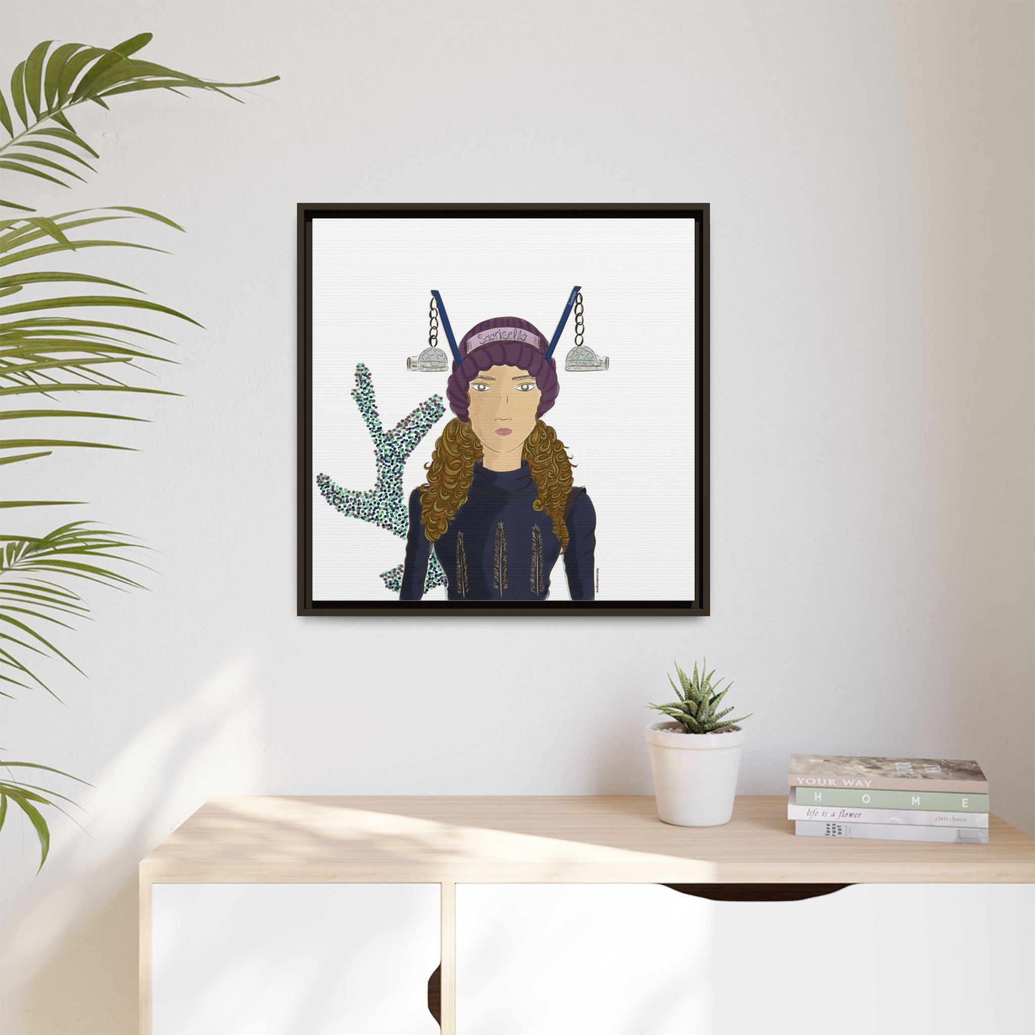 No.19 Girl with the Glass Igloos Framed Canvas Art Print
