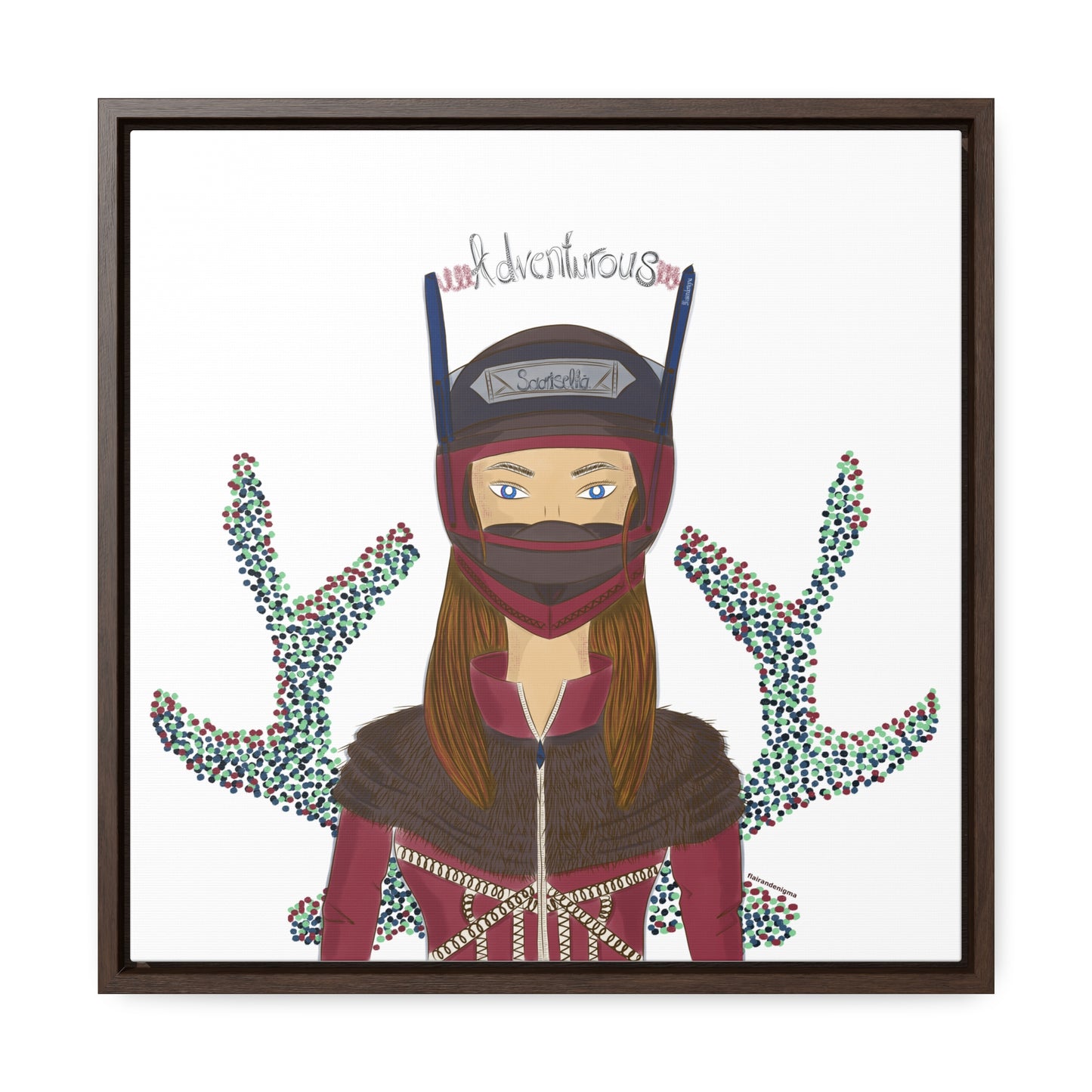 No.21 Girl with the Adventurous Helmet Framed Canvas Art Print