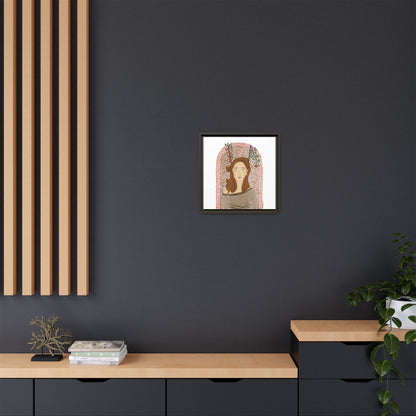 No.44 Girl with the Autumn Apples Framed Canvas Art Print