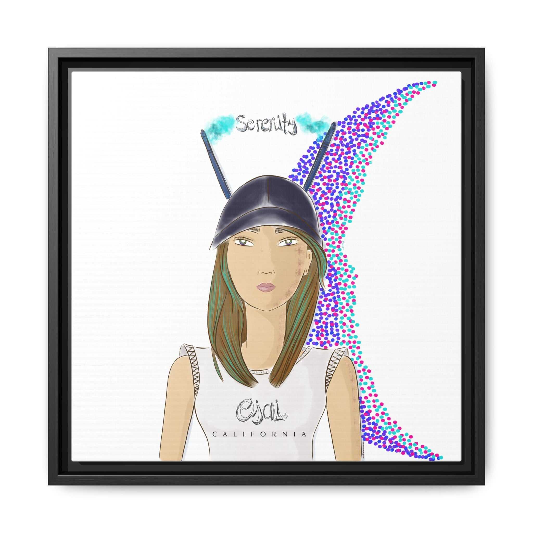 No.2 Girl with the Serenity Cap Framed Canvas Art Print