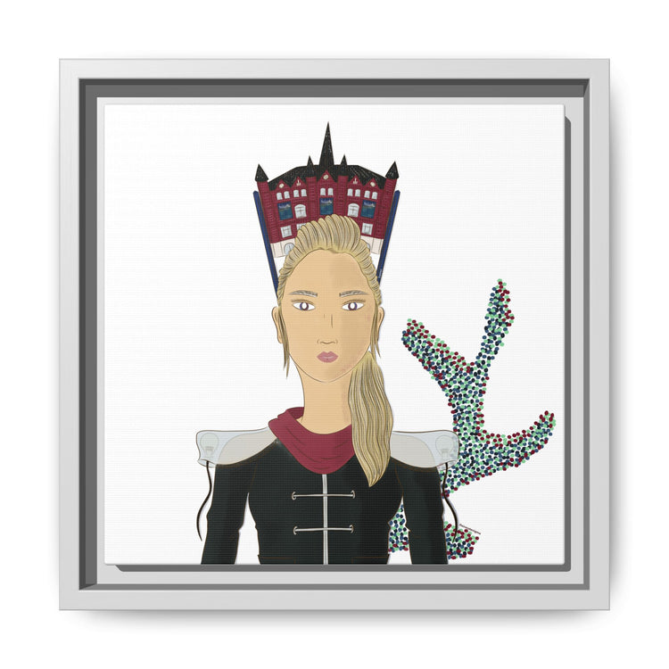 No.32 Girl with the Design Museum Framed Canvas Art Print