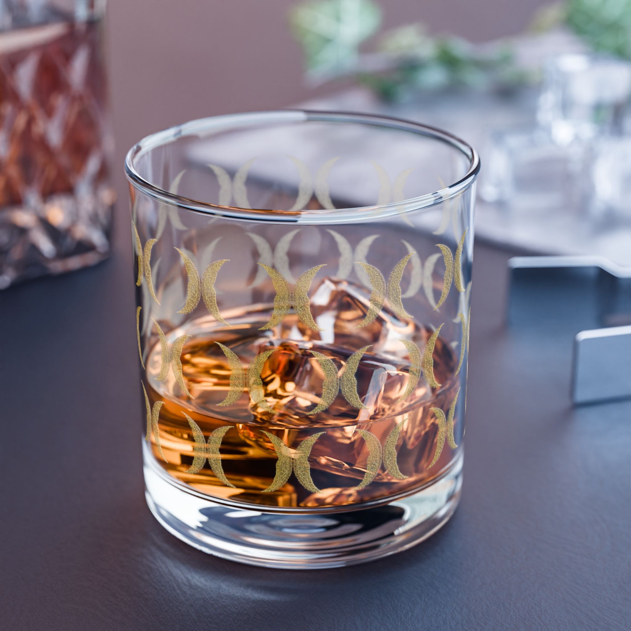 Yellow Crescent Moon Drinking Glass