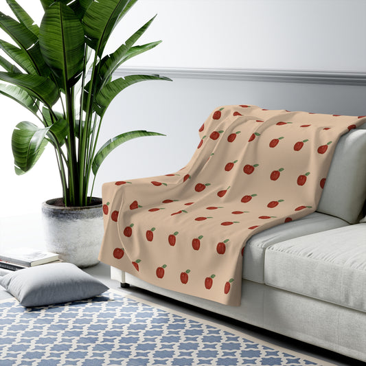 Autumn Apples Sherpa Blanket
