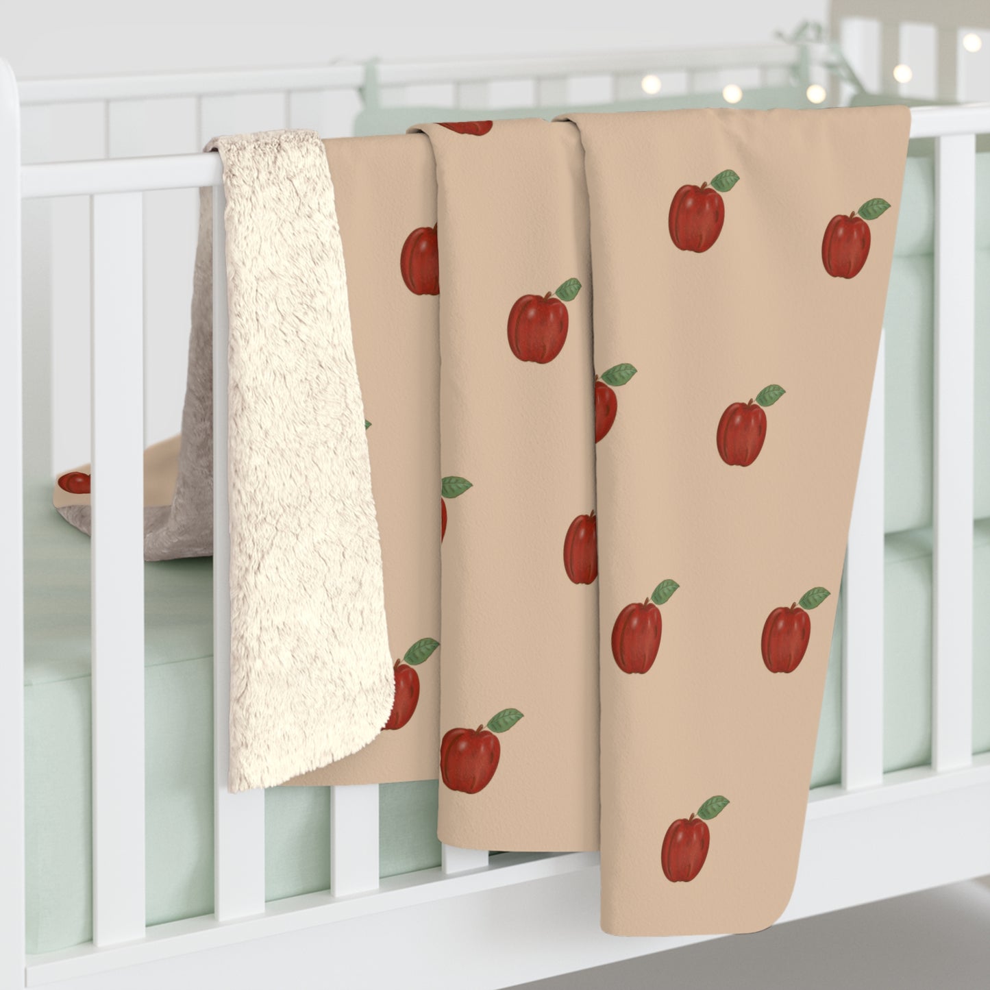 Autumn Apples Sherpa Blanket
