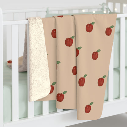 Autumn Apples Sherpa Blanket