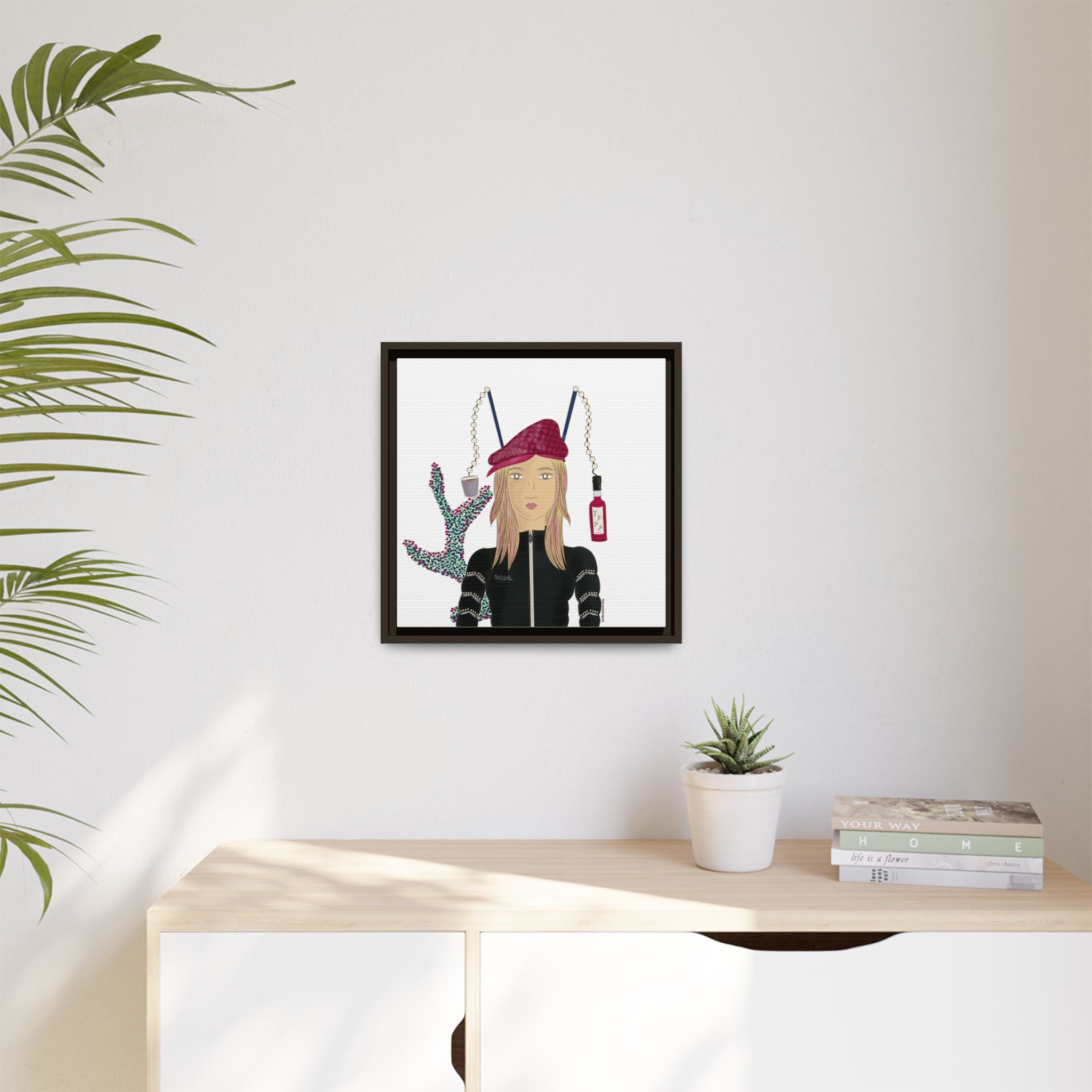 No.34 Girl with the Strawberry Mulled Wine Framed Canvas Art Print