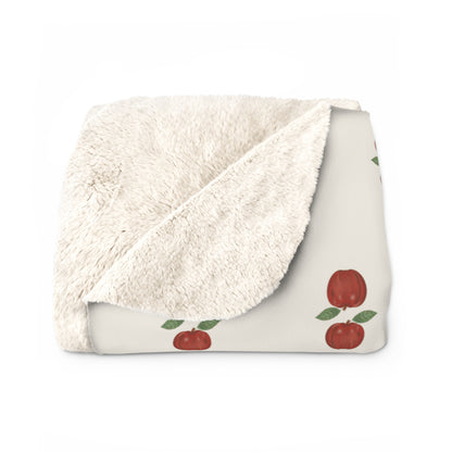 Autumn Apples Sherpa Blanket