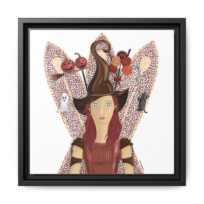 No.46 Girl with the Witch's Hat Framed Canvas Art Print