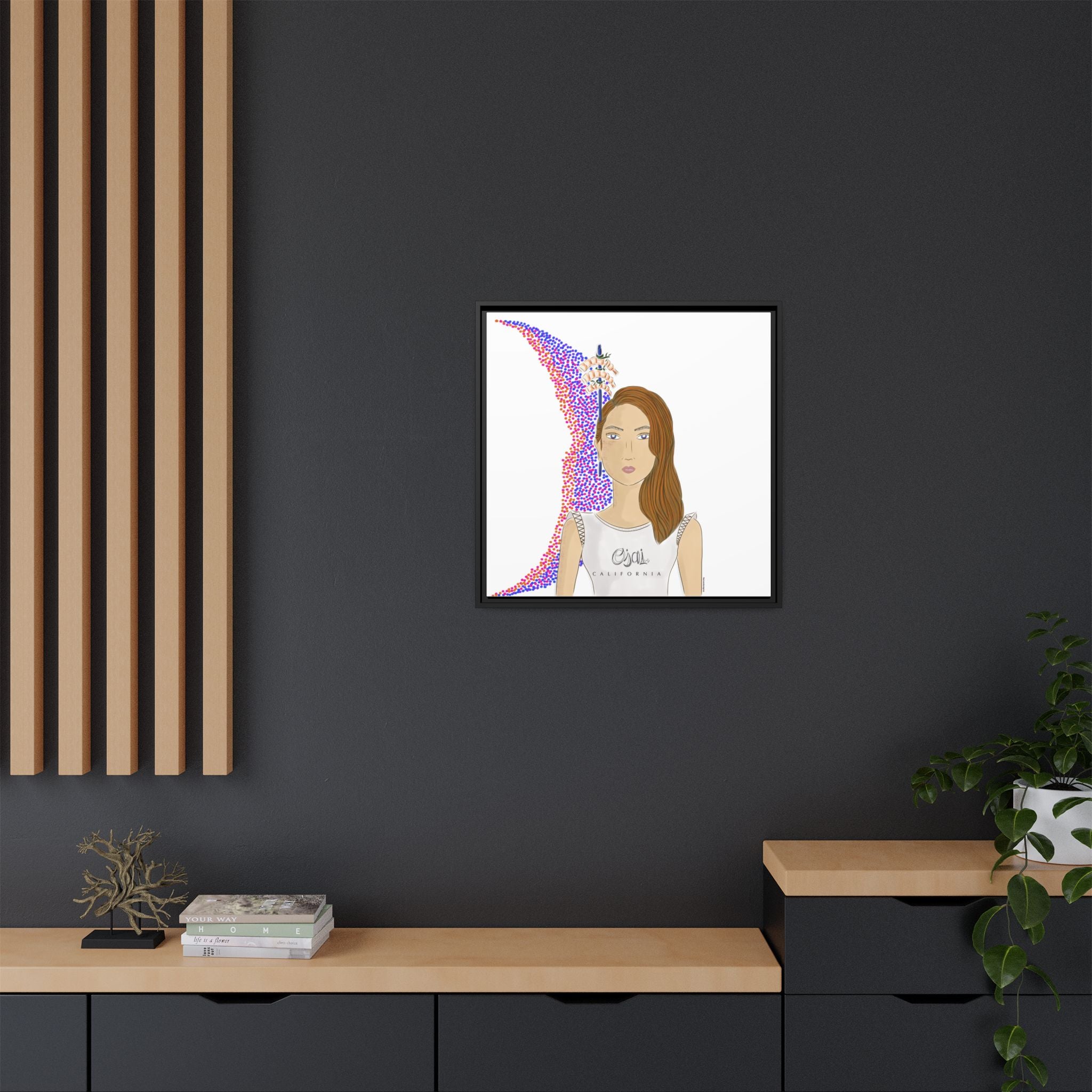 No.10 Girl with the Shrimps Framed Canvas Art Print