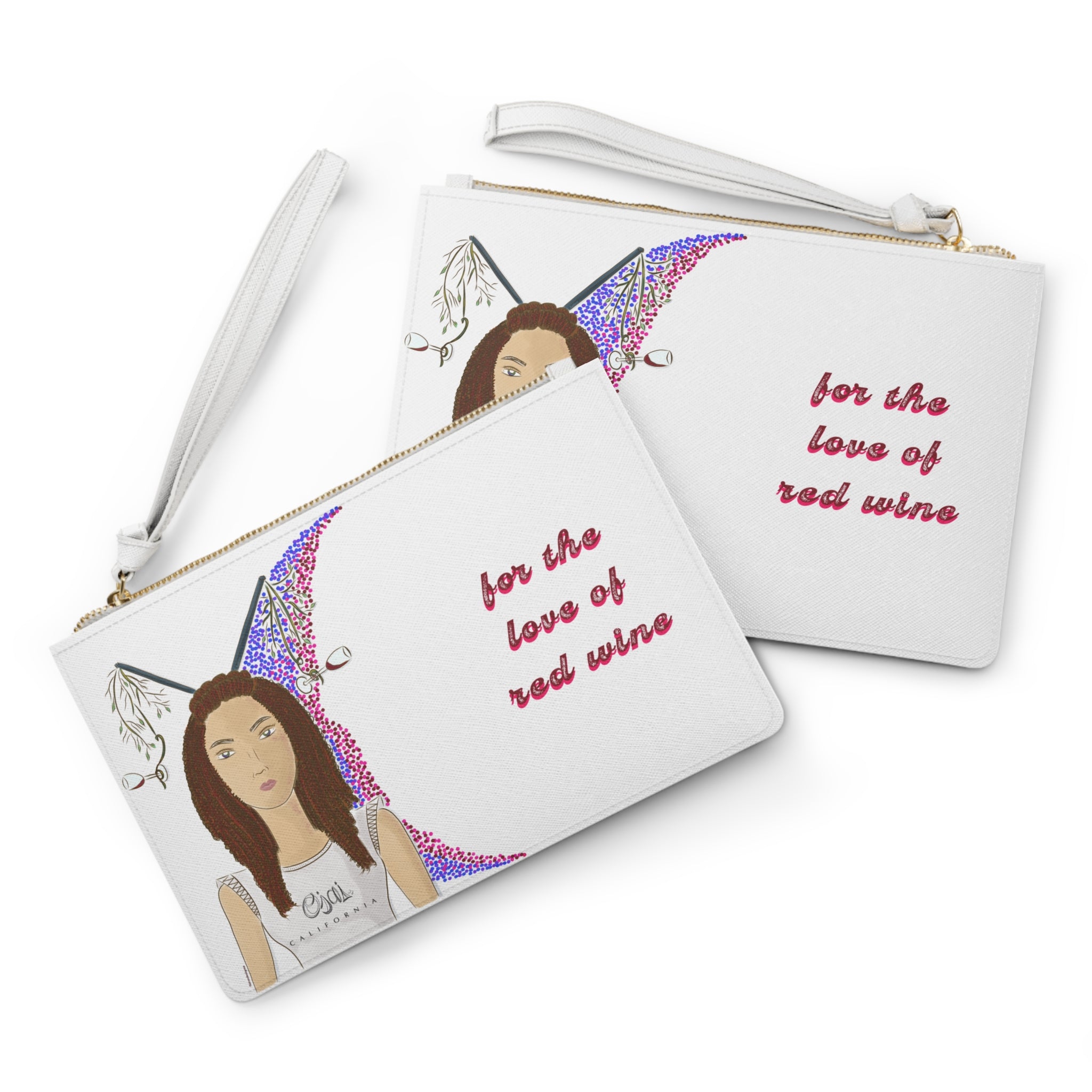 Red Wine Glasses Clutch Bag