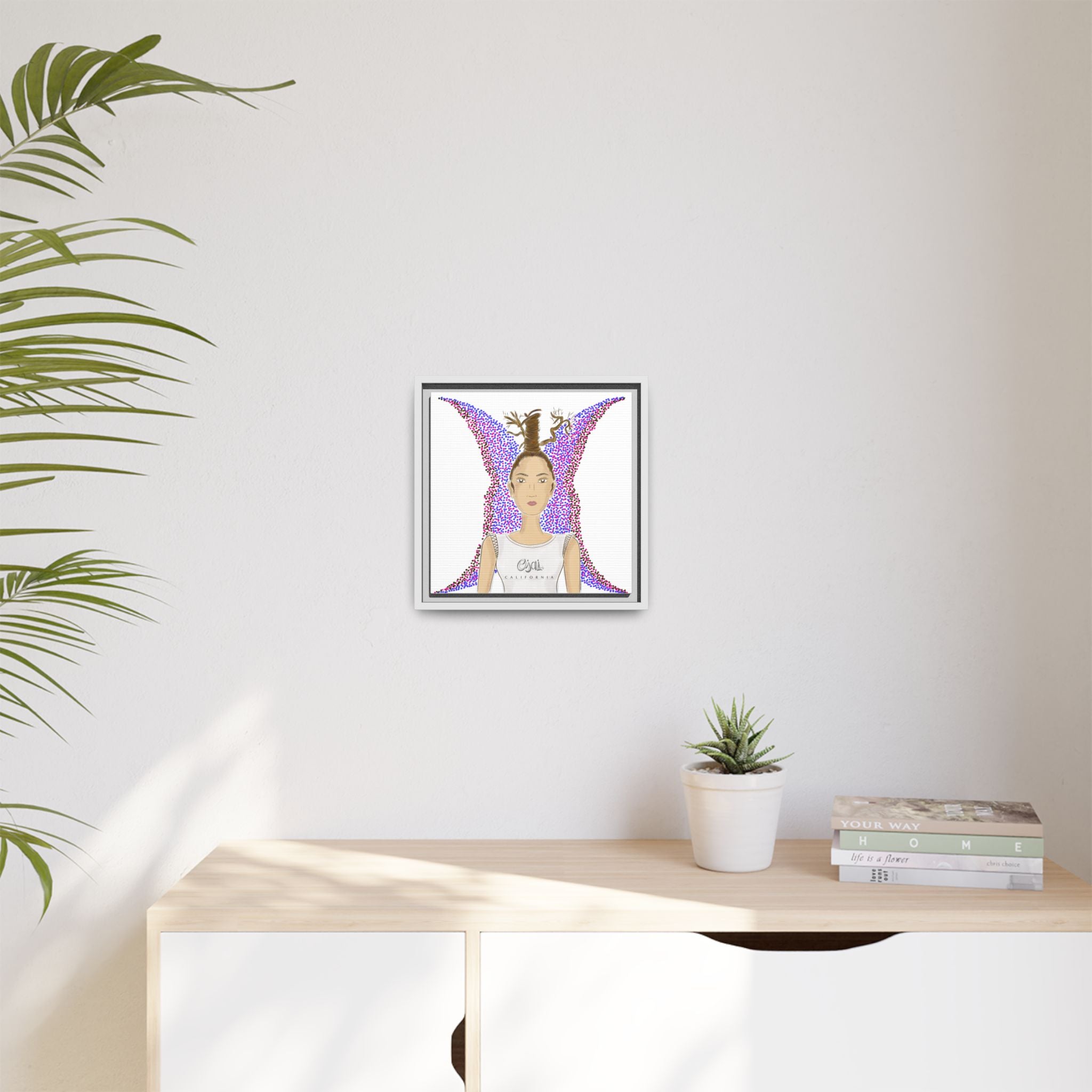 No.9 Girl with the Oak Tree Branches Framed Canvas Art Print