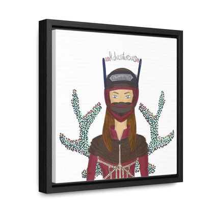 No.21 Girl with the Adventurous Helmet Framed Canvas Art Print