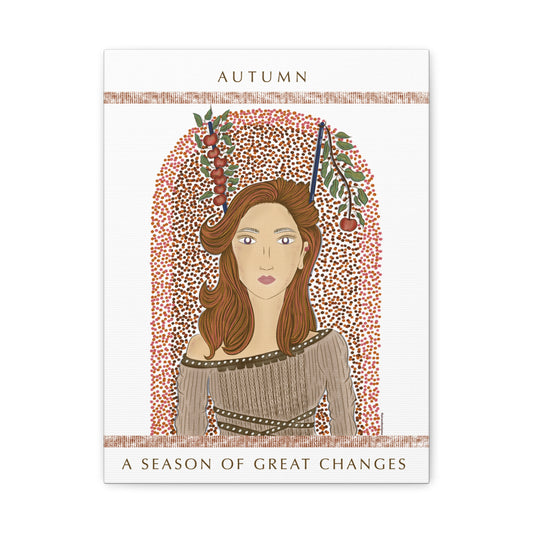 No.44 Girl with the Autumn Apples Canvas Art Print