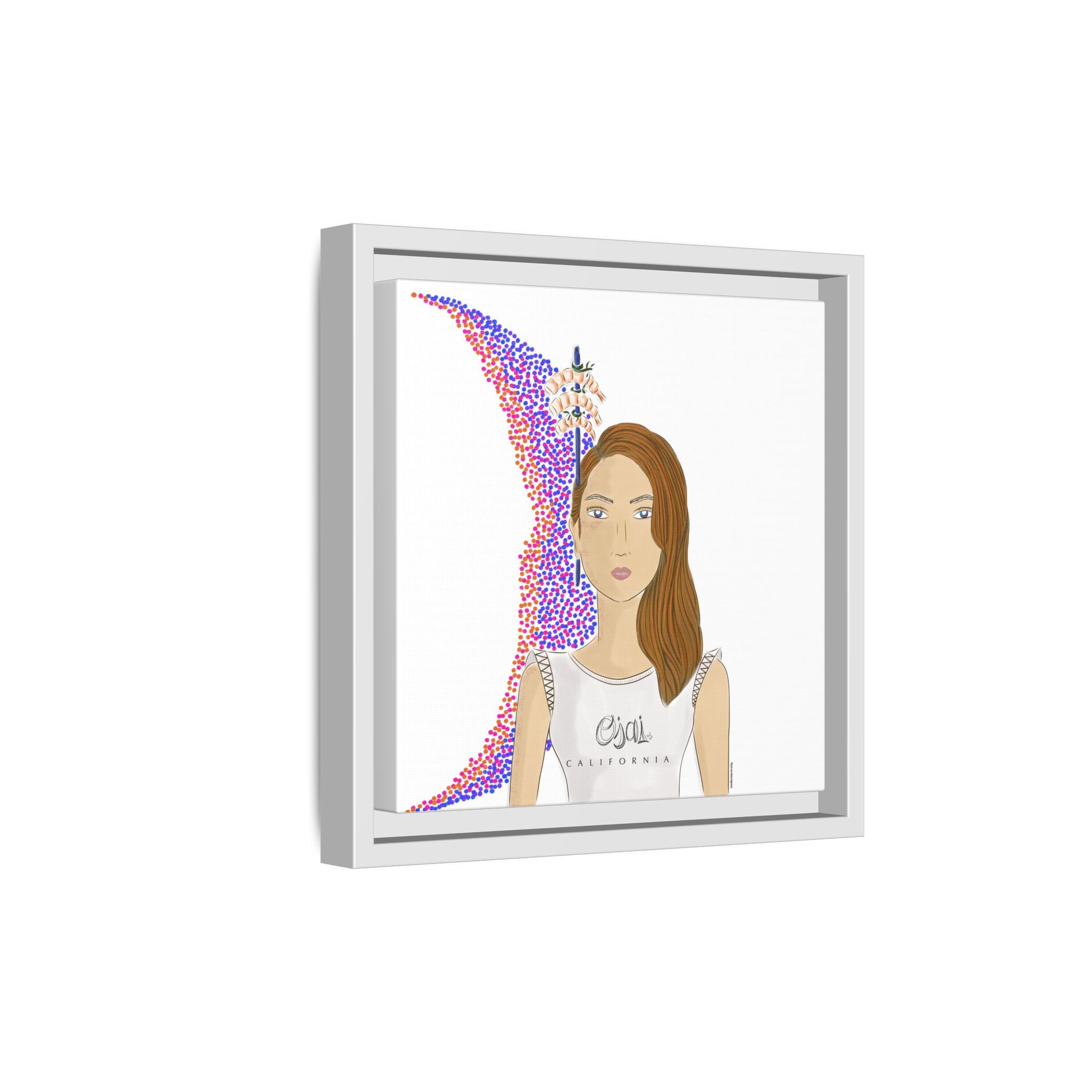 No.10 Girl with the Shrimps Framed Canvas Art Print